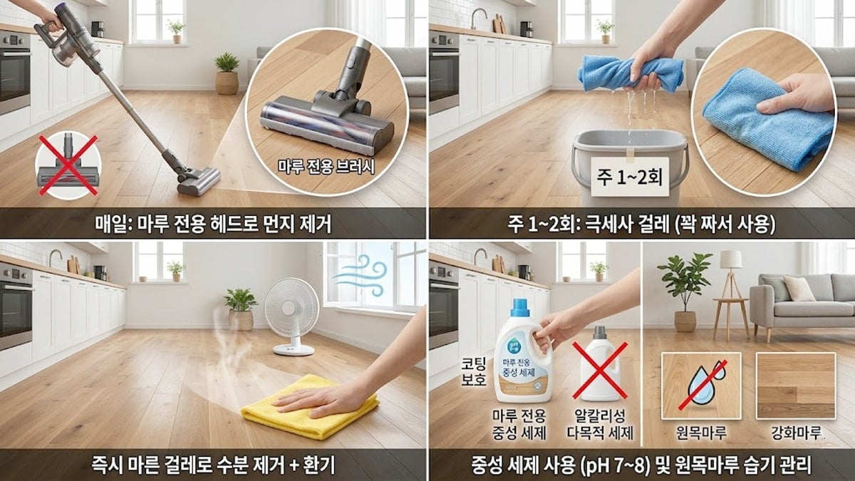 나무 마루 관리법